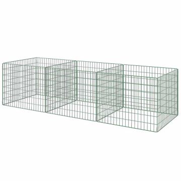 Drum composter Aosom, 3 chambers, Green, 270 × 90 × 70 cm