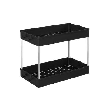 Полка для ванной 22x40x31см., цвет черный/серебристый