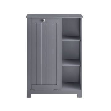 Напольный шкаф для ванной 60x37x86см., темно-серого/серебристого цвета