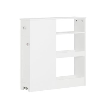 Напольный шкаф для ванной 65x20x70см., белого/серебристого цвета
