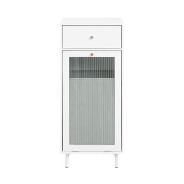 Шкаф для ванной с корзиной для белья 40x40x96см., белого/серого цвета