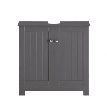 Напольный шкаф для ванной под раковину 60x30x60см., черного/серебристого цвета