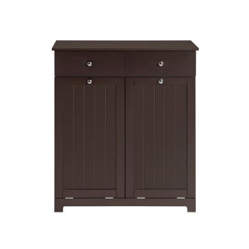 Шкаф для ванной с 2 корзинами для белья 78x38x91см., коричневого/белого цвета
