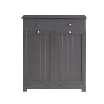 Напольный шкаф для ванной под раковину 78x38x91см., темно-серого/серебристого цвета
