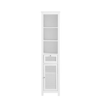 Напольный шкаф для ванной 35x32x161см., белого цвета