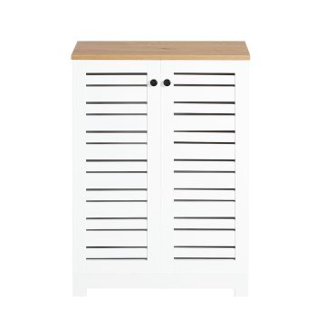Напольный шкаф для ванной 60x30x82см., белого/светло-коричневого цвета