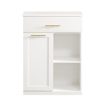 Напольный шкаф для ванной 66x37x95см., белого/золотого цвета