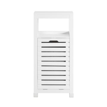 Шкаф для ванной с корзиной для белья 42x30x90см., белого/серого цвета