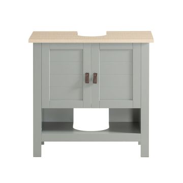 Напольный шкаф для ванной под раковину 60x30x60см., серого/светло-коричневого цвета
