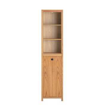 Напольный шкаф для ванной 40x35x172см., светло-коричневого/черного цвета