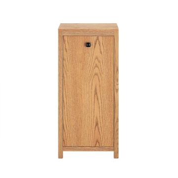 Шкаф для ванной с корзиной для белья 40x35x90см., светло-коричневого/черного цвета