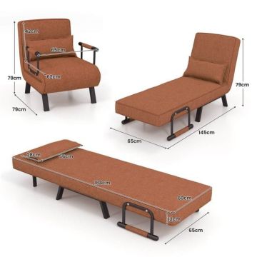 Fotelis 79x65x79cm., rudos/juodos spalvos