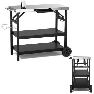 Тележка для гриля 106x52x84см, черный/серебристый цвет