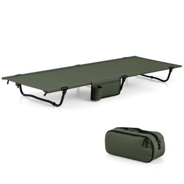 Туристическая складная кровать 193x70x18см, темно-зеленый/черный цвет