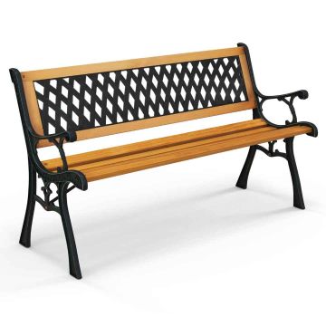 Sodo suoliukas 126x52x74cm., juodos/šviesiai rudos spalvos
