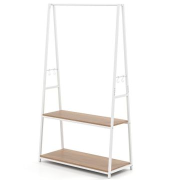 Drabužių kabykla 94x40x171cm., baltos/rudos spalvos