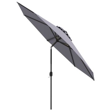Lauko skėtis 303x253cm., pilkos/juodos spalvos