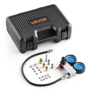 Cylinder compression tester set VEVOR XC2201, 4 adapters, 35 × 14.5 × 28 cm