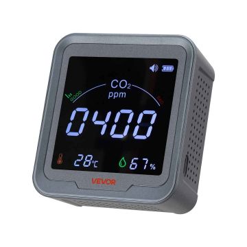 CO₂ meter VEVOR PTH-9C, desktop, 90 × 40 × 100 mm