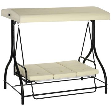 Lauko sūpynės Outsunny 195x117x175cm., baltos/juodos spalvos