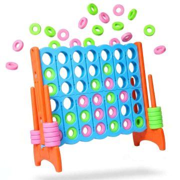 „Connect Four“ žaidimas Relaxdays, XXL, be krepšio, Mėlyna/oranžinė, 120 × 110 × 55 cm