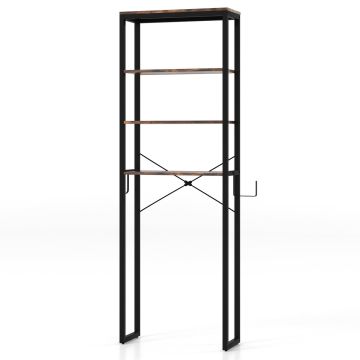 Vonios lentyna 60x24x177cm., juodos/rudos spalvos