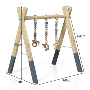Детская арка с игрушками 62x45x60 см, светло-коричневого/серого цвета