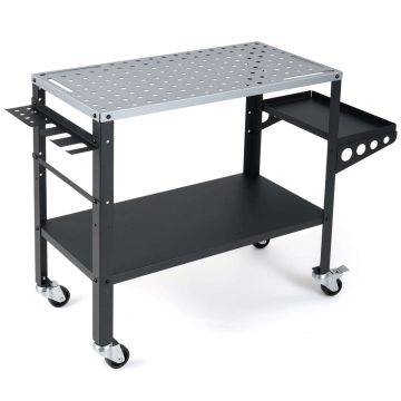 Suvirinimo stalas 128x46x88cm., juodos/sidabrinės spalvos
