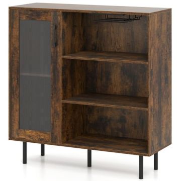 Virtuvės spintelė 95x35x98cm., tamsiai rudos/juodos spalvos