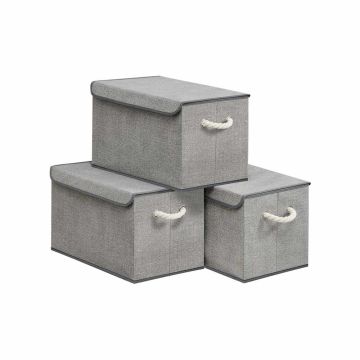 Daiktų laikymo dėžės SONGMICS, 3 vnt, Pilkos, 50 × 30 × 30 cm