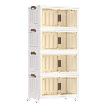 Daiktų laikymo dėžės SONGMICS, 4 lygiai, 220 l, Balta, 60 × 120 × 32,5 cm