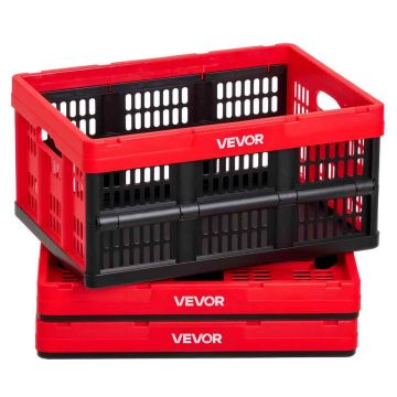 Storage boxes VEVOR ZJKS493624W, 3 pcs., 32 l, Red/black, 48.3 × 35.3 × 23.8 cm