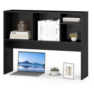 Desktop Shelf, 4 Compartments, Black, 93.98 × 73.66 × 25.4 cm