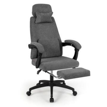 Office chair, with footrest, Gray, 99.1 × 119.4–125.7 × 66 cm