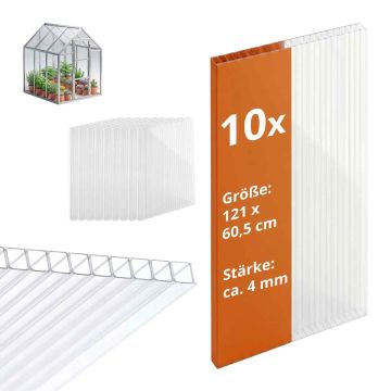 Daugiasienis polikarbonatinis lakštas Relaxdays, 10 vnt, 121 × 60,5 cm