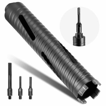 Deimantinė gręžimo karūnėlė VEVOR, M16, 3 adapteriai, 51 × 241 mm