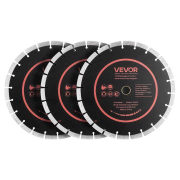 Diamond saw blades VEVOR 306JP, 3 pcs, black/orange