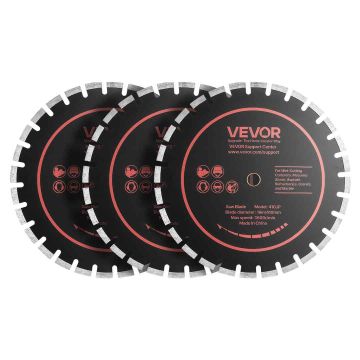 Diamond saw blades VEVOR 410JP, 3 pcs, black/orange
