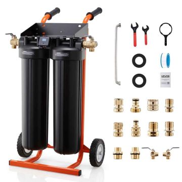 Система деионизированной воды VEVOR PRS-TCXC-PT, 2 × 4 л DI-смолы, 465 × 380 × (840–940) мм
