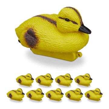 Dekoratyvinių ančių figūrėlių rinkinys Relaxdays 10048285.0, 10 vnt, 7 × 6,5 × 12,5 cm