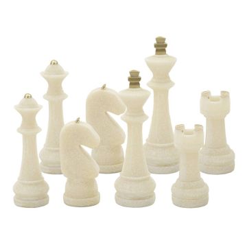 Dekoratyvinių šachmatų figūrėlių rinkinys QUARZY, 8 vnt, Ø 4,4 × 9,2 cm; Ø 4,3 × 13,3 cm; Ø 5 × 16 cm; Ø 4,5 × 10,3 cm