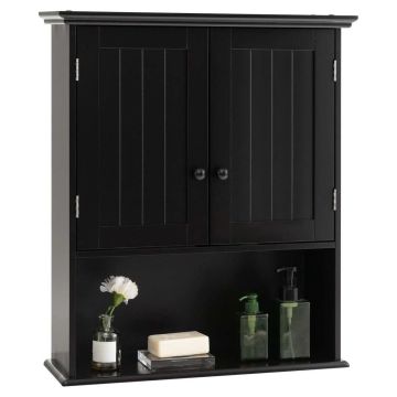 Настенный шкафчик для ванной 60x20x70,5см, черного цвета