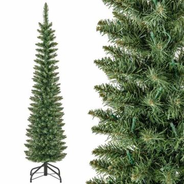 Artificial Christmas tree 150 cm with 150 warm white LEDs, foldable metal stand