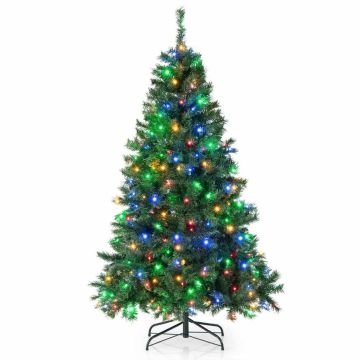 Artificial Christmas tree, 260 LED lights, 3 parts, Multicolor, 96 × 183 cm