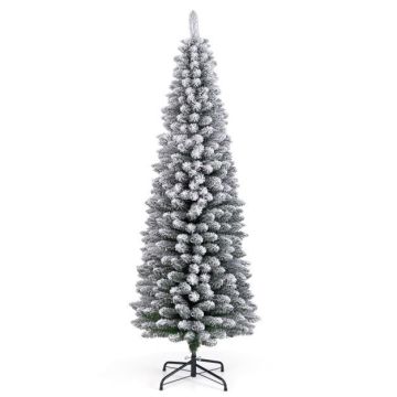 Artificial Christmas tree, 460 branch tips, 3 parts, Green/white, 52 × 180 cm