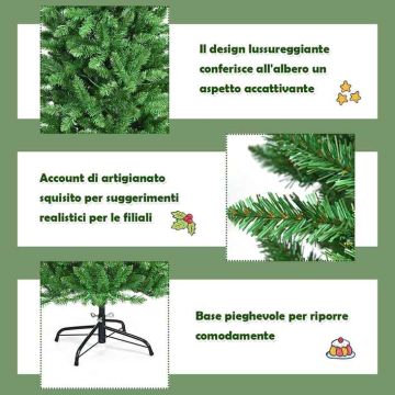 Artificial Christmas tree, 743 branches, 250 LEDs, Ø 70 × 180 cm