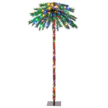 Artificial Christmas palm tree, 210 multi-colored LED lights, 96 × 183 cm