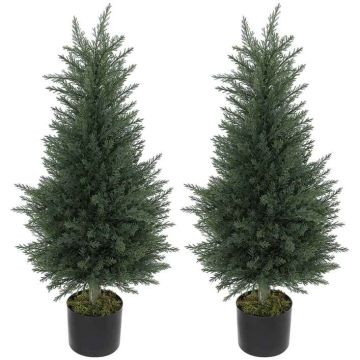 Artificial cypress plant, 2 pcs, Ø40 × 90 cm