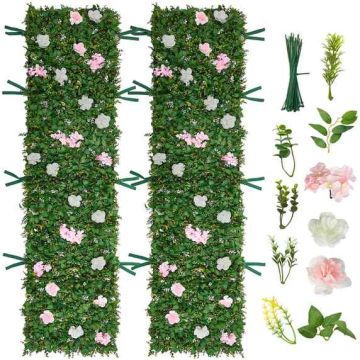 Artificial flower wall backdrop VEVOR JN-BW-02, 2 pcs, Green, 61 × 243.8 cm