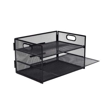 Dokumentų dėklas Relaxdays, 3 skyriai, Juoda, 32,5 × 20,5 × 23,5 cm